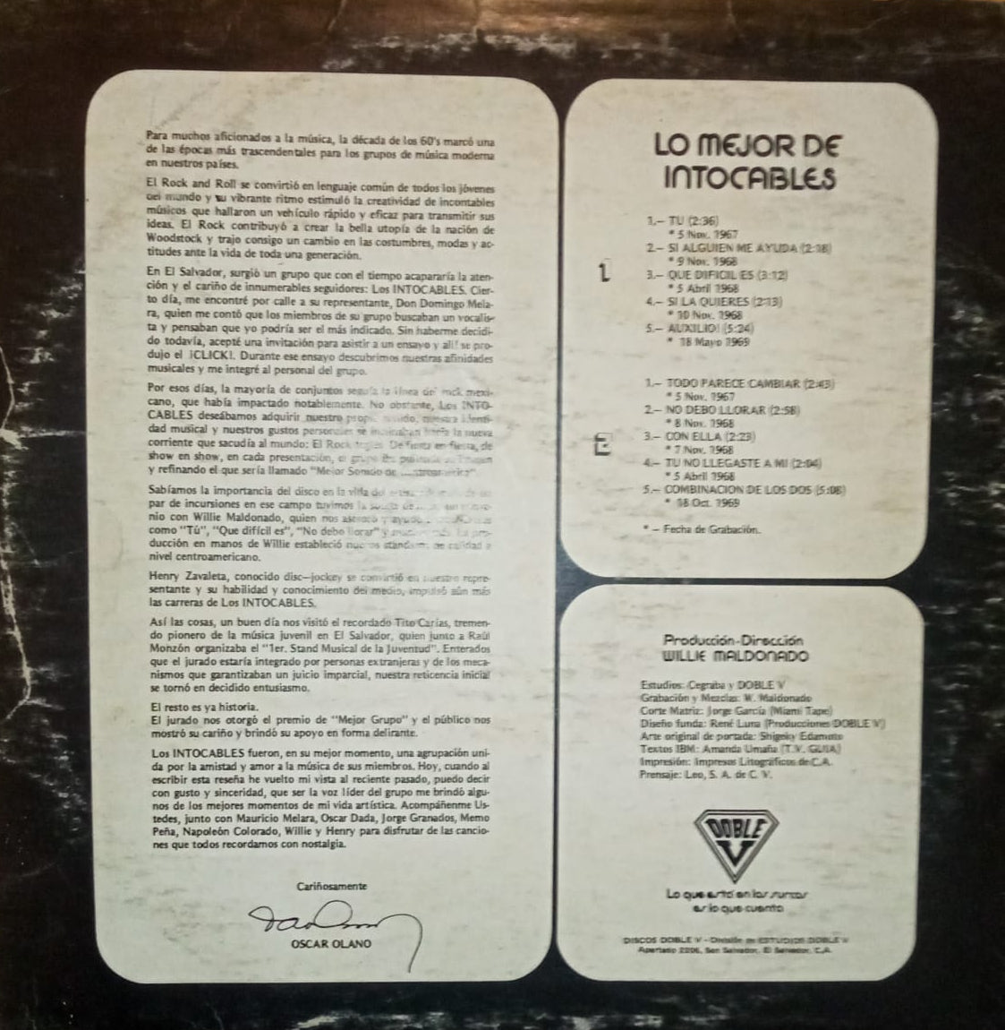 Los Intocables – Lo Mejor De Intocables (1979, G)